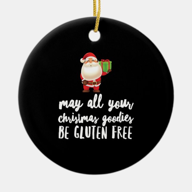 Funny Christmas Gluten Free Ceramic Tree Decoration (Front)
