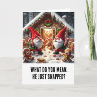 Funny Christmas: Gnome at gingerbread man