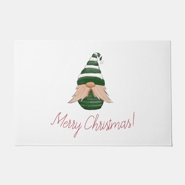 Funny Christmas gnome  Doormat (Front)