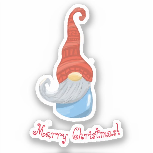 Funny Christmas Gnome Sticker – Cute Holiday Gnome (Front)