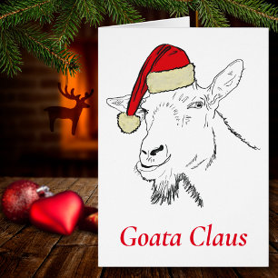 Funny Christmas Goat Santa