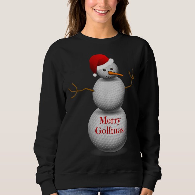 Funny Christmas Golf Merry Golfmas Golfing Tee (Front)