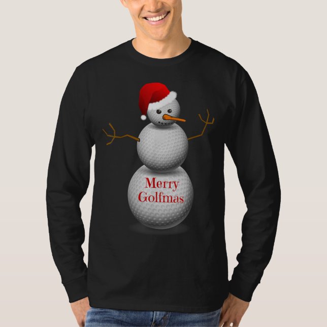 Funny Christmas Golf Merry Golfmas Golfing Tee (Front)