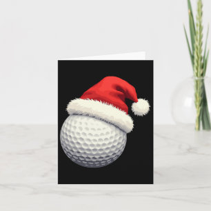 Funny Christmas Golf Santa Ball With Hat In Xmas  Card