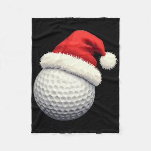 Funny Christmas Golf Santa Ball With Hat In Xmas Fleece Blanket