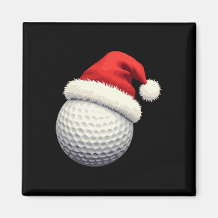 Funny Christmas Golf Santa Ball With Hat In Xmas Magnet