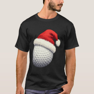 Funny Christmas Golf Santa Ball With Hat In Xmas T-Shirt