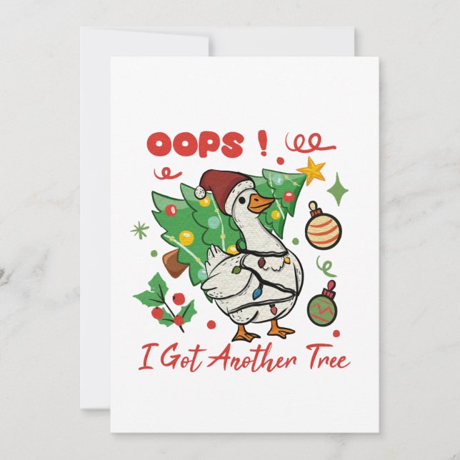 Funny Christmas Goose Card – Oops (Front)