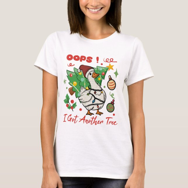 Funny Christmas Goose T-Shirt – Oops (Front)