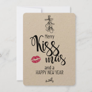 Funny Christmas Greeting Card Merry Kissmass