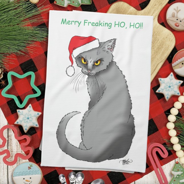 Funny Christmas Grumpy Cat Tea Towel (Creator Uploaded)