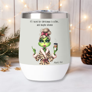 Funny Christmas Grumpy Green Fur Women-Mum