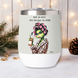 Funny Christmas Grumpy Green Fur Women-Mum