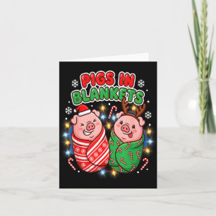 Funny Christmas Gs In Blankets Festive Food Pun  Card