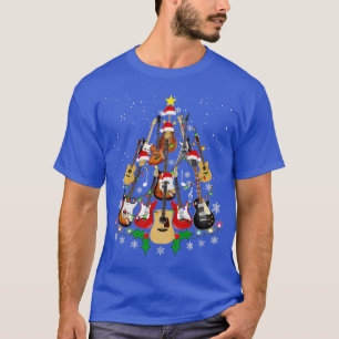 Funny Christmas Guitar Player Gifts Xmas ree T-Shirt