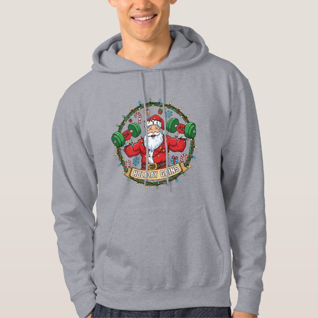 FUNNY CHRISTMAS GYM T-SHIRT  HOODIE (Front)