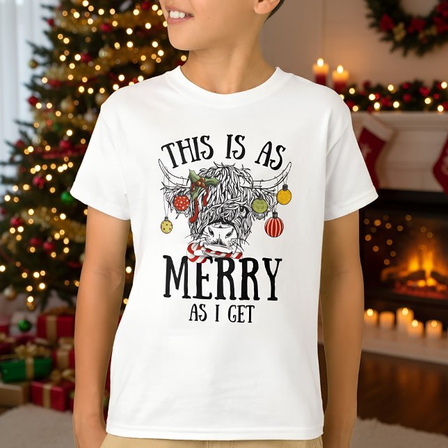 Funny Christmas Highland Cow T-Shirt (funny christmas t-shirt)