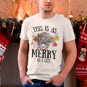 Funny Christmas Highland Cow T-Shirt
