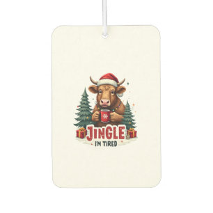 Funny Christmas Highland Cow Vintage Holiday Quote Car Air Freshener