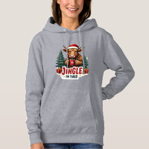 Funny Christmas Highland Cow Vintage Holiday Quote Hoodie