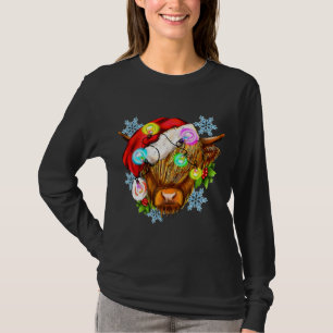 Funny Christmas Highland Cow, Western Christmas Li T-Shirt