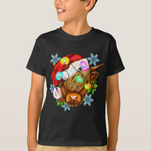 Funny Christmas Highland Cow, Western Christmas Li T-Shirt