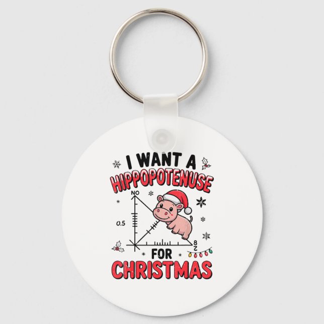 Funny Christmas Hiptamus Math Teacher Gift Ugly Sw Key Ring (Front)