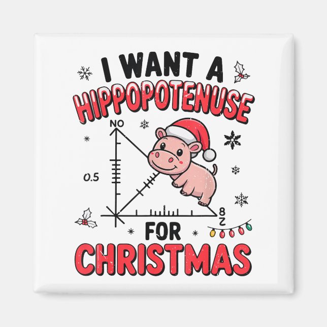 Funny Christmas Hiptamus Math Teacher Gift Ugly Sw Magnet (Front)