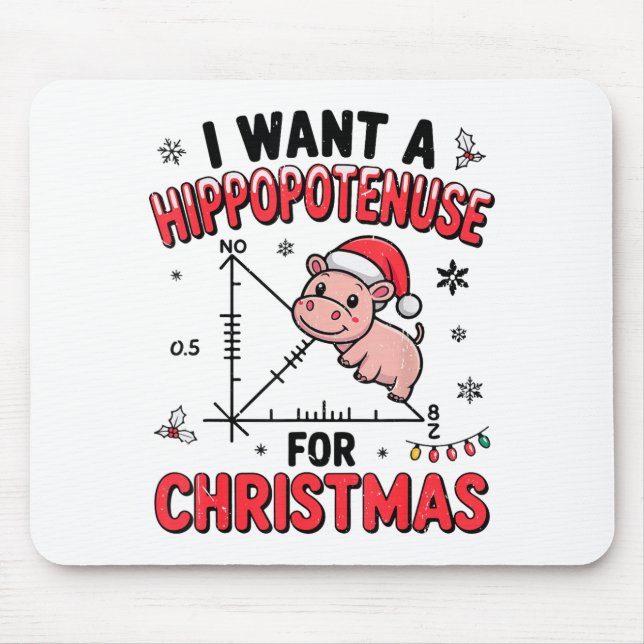 Funny Christmas Hiptamus Math Teacher Gift Ugly Sw Mouse Pad (Front)