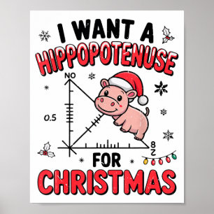 Funny Christmas Hiptamus Math Teacher Gift Ugly Sw Poster