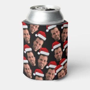 Funny Christmas Holiday Custom Face Unique Photo Can Cooler