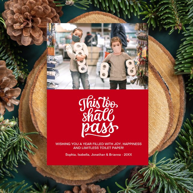 Funny Christmas Holiday Family Photo Custom Text Card (Creator Uploaded)
