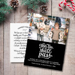 Funny Christmas Holiday Family Photo Custom Text Postcard<br><div class="desc">A Fun holiday photo postcard featuring calligraphy type that reads "This too shall pass" and your family photo.  Add your custom greeting and family names.  A card that's sure to bring a smile to friends and family.</div>