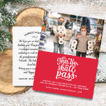 Funny Christmas Holiday Family Photo Custom Text Postcard<br><div class="desc">A Fun holiday photo postcard featuring calligraphy type that reads "This too shall pass" and your family photo.  Add your custom greeting and family names.  A card that's sure to bring a smile to friends and family.</div>