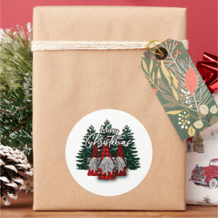 Funny Christmas Holiday gnomes Classic Round Sticker