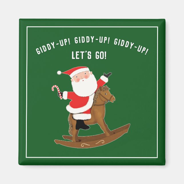 Funny Christmas Holiday Horse Magnet (Front)