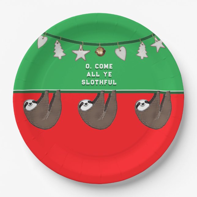Funny Christmas Holiday Paper Plate (Front)