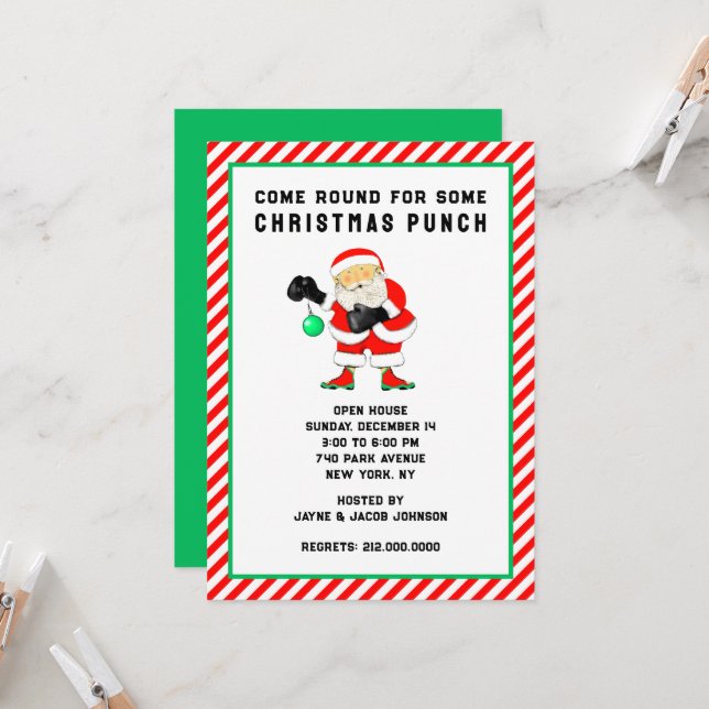 Funny Christmas Holiday Party Invitation (Front/Back In Situ)