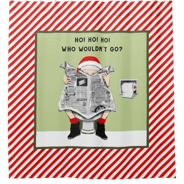 Funny Christmas Holiday Shower Curtain (Front)
