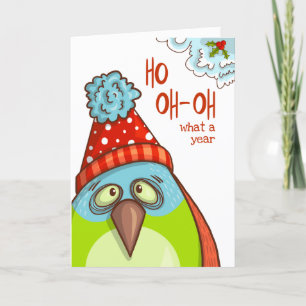 Funny Christmas Holidays Sayings Festive Bird Holiday Card