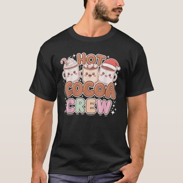 Funny Christmas Hot Cocoa and Marshmallow Crew  T-Shirt (Front)