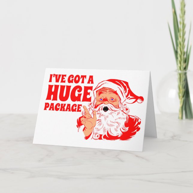 Funny Christmas, Huge Package Holiday Card (Front)