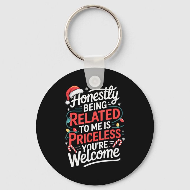 Funny Christmas Humor Pajama Xmas For Men Women Ki Key Ring (Front)