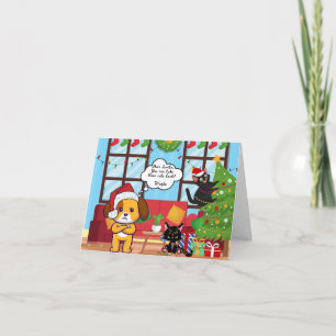 Funny Christmas Humour Bah Hum Dog Holiday Card