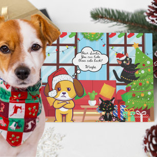 Funny Christmas Humour Bah Hum Dog Holiday Postcard