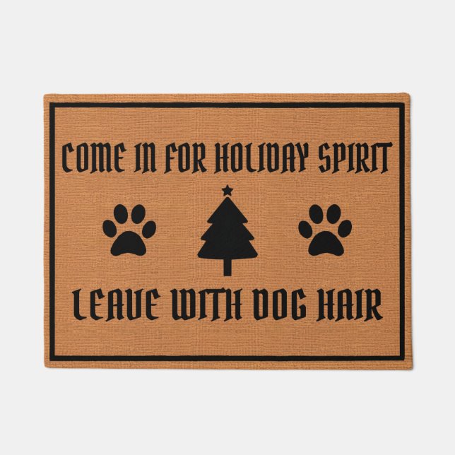 Funny Christmas Humour Dog Lover Rustic Minimalist Doormat (Front)