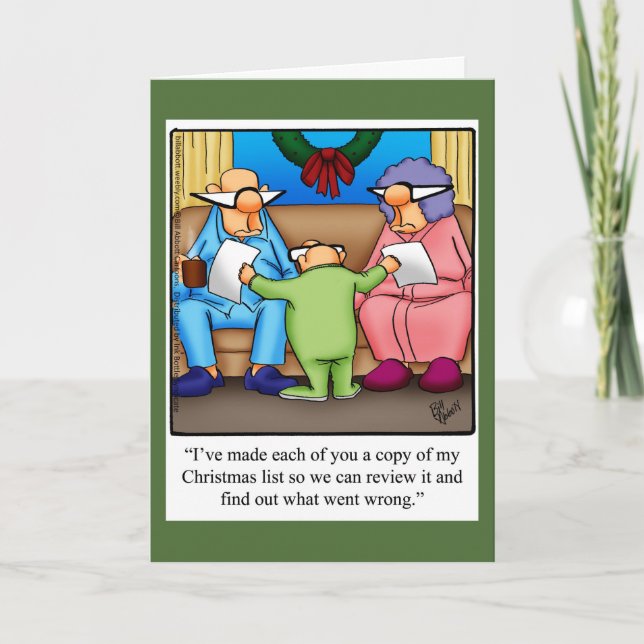 Funny Christmas Humour Greeting Card (Front)