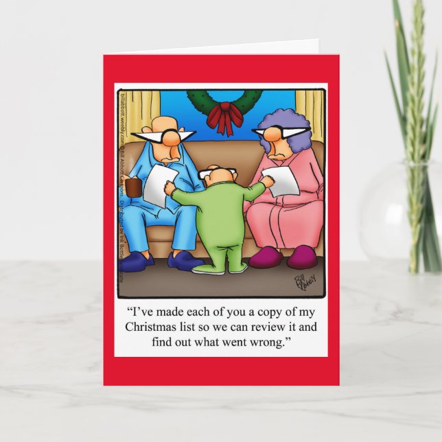 Funny Christmas Humour Greeting Card (Front)