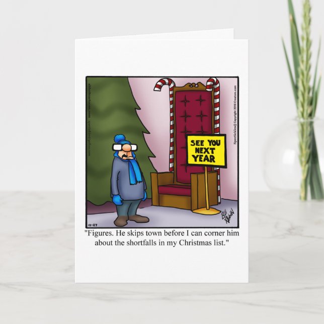 Funny Christmas Humour Greeting Card  (Front)