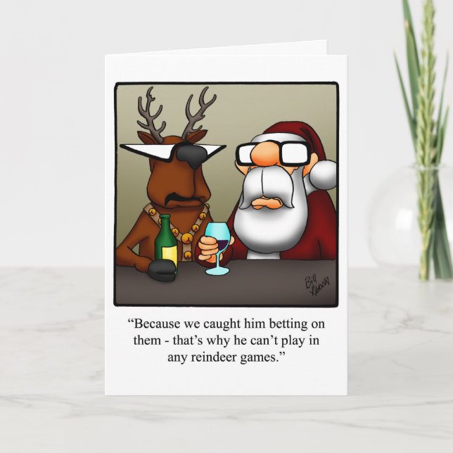 Funny Christmas Humour Greeting Card (Front)